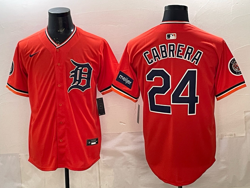 Men Detroit Tigers #24 Cabrera orange Game Nike MLB Jersey 2026032004->detroit tigers->MLB Jersey